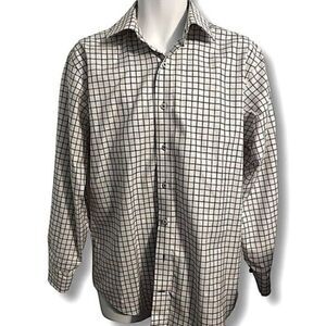 Lorenzo Uomo Casual Button Down Long Sleeve Shirt. Plaid. Trim Fit